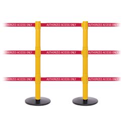 SafetyPro 250 Triple, Yellow, Barrier with triple 11' AUTHORIZED ACCESS ONLY - RED Belt