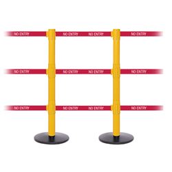 SafetyPro 250 Triple, Yellow, Barrier with triple 11' NO ENTRY Belt