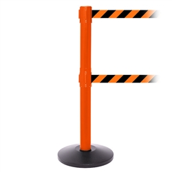 SafetyPro 250 Twin, Orange, Barrier with double 11' Orange/Black Diagonal Belt