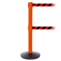 SafetyPro 250 Twin, Orange, Barrier with double 11' Red/Black Diagonal Belt