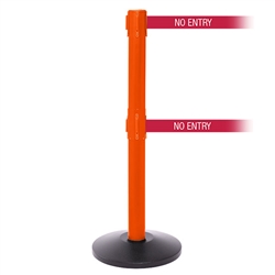 SafetyPro 250 Twin, Orange, Barrier with double 11' NO ENTRY Belt