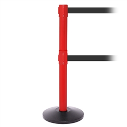 SafetyPro 250 Twin, Red, Barrier with double 11' Dark Gray Belt