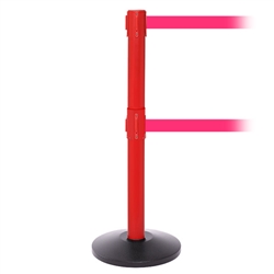 SafetyPro 250 Twin, Red, Barrier with double 11' Fluorescent Pink Belt