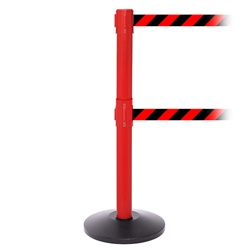 SafetyPro 250 Twin, Red, Barrier with double 11' Red/Black Diagonal Belt