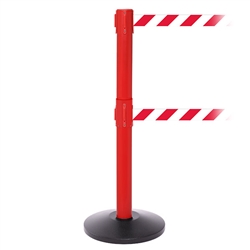 SafetyPro 250 Twin, Red, Barrier with double 11' Red/White Diagonal Belt