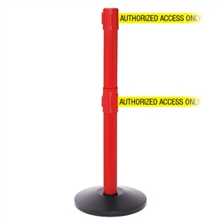 SafetyPro 250 Twin, Red, Barrier with double 11' AUTHORIZED ACCESS ONLY Belt