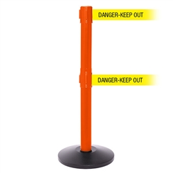 SafetyPro 250 Twin Xtra, Orange, Barrier with double 3" wide 11' DANGER-KEEP OUT Belt