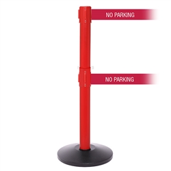 SafetyPro 250 Twin Xtra, Red, Barrier with double 3" wide 11' NO PARKING Belt