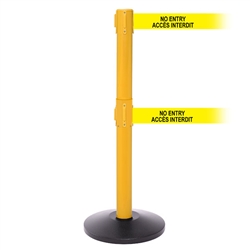 SafetyPro 250 Twin Xtra, Yellow, Barrier with double 3" wide 11' ACCES INTERDIT Belt