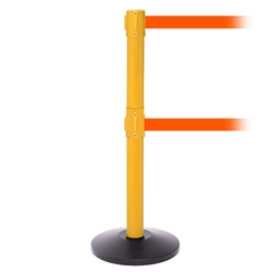 SafetyPro 250 Twin, Yellow, Barrier with double 11' Fluorescent Orange Belt