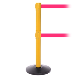 SafetyPro 250 Twin, Yellow, Barrier with double 11' Fluorescent Pink Belt