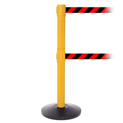 SafetyPro 250 Twin, Yellow, Barrier with double 11' Red/Black Diagonal Belt