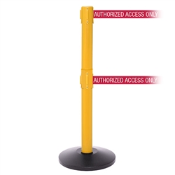SafetyPro 250 Twin, Yellow, Barrier with double 11' AUTHORIZED ACCESS ONLY - RED Belt