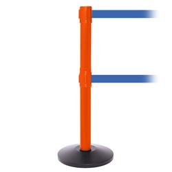 SafetyPro 300 Twin, Orange, Barrier with double 16' Light Blue Belt