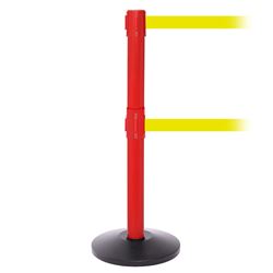 SafetyPro 300 Twin, Red, Barrier with double 16' Fluorescent Yellow Belt