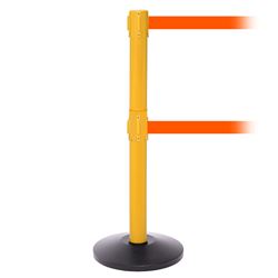 SafetyPro 300 Twin, Yellow, Barrier with double 16' Fluorescent Orange Belt