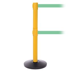 SafetyPro 300 Twin, Yellow, Barrier with double 16' Light Green Belt