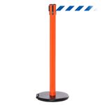 RollerSafety 250, Orange, Barrier with 11' Blue/White Diagonal Belt