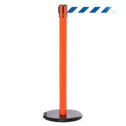 RollerSafety 250, Orange, Barrier with 11' Blue/White Diagonal Belt