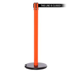 RollerSafety 250, Orange, Barrier with 11' THIS LINE IS CLOSED Belt