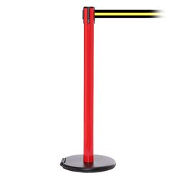 RollerSafety 250, Red, Barrier with 11' Black/Yellow Stripe Belt