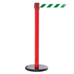 RollerSafety 250, Red, Barrier with 11' Green/White Diagonal Belt