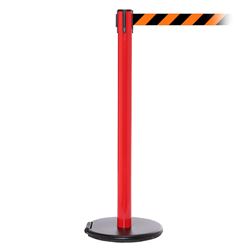 RollerSafety 250, Red, Barrier with 11' Orange/Black Diagonal Belt