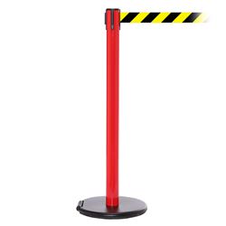 RollerSafety 250, Red, Barrier with 11' Yellow/Black Diagonal Belt
