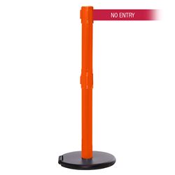 RollerSafety 250 Xtra, Orange, Barrier with 3" wide 11' NO ENTRY Belt