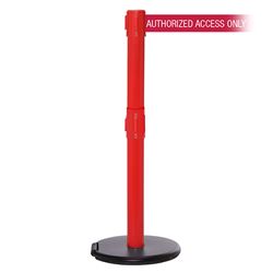 RollerSafety 250 Xtra, Red, Barrier with 3" wide 11' AUTHORIZED ACCESS ONLY - RED Belt