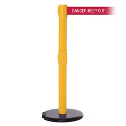 RollerSafety 250 Xtra, Yellow, Barrier with 3" wide 11' DANGER-KEEP OUT - RED Belt