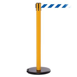 RollerSafety 250, Yellow, Barrier with 11' Blue/White Diagonal Belt