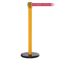 RollerSafety 250, Yellow, Barrier with 11' AUTHORIZED ACCESS ONLY - RED Belt