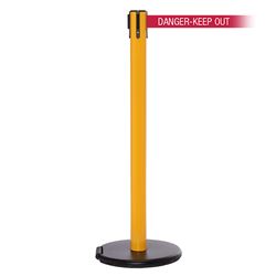 RollerSafety 300, Yellow, Barrier with 16' DANGER-KEEP OUT - RED Belt