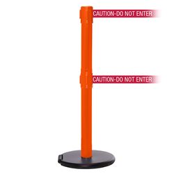 RollerSafety 250 Twin, Orange, Barrier with double 11' CAUTION-DO NOT ENTER - RED Belt