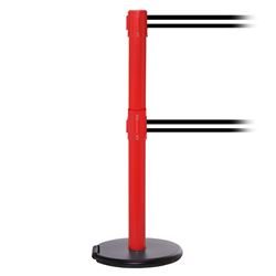 RollerSafety 250 Twin, Red, Barrier with double 11' Black/White Stripe Belt