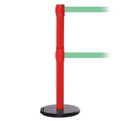 RollerSafety 250 Twin, Red, Barrier with double 11' Light Green Belt