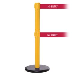 RollerSafety 250 Twin Xtra, Yellow, Barrier with double 3" wide 11' NO ENTRY Belt