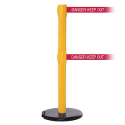 RollerSafety 250 Twin, Yellow, Barrier with double 11' DANGER-KEEP OUT - RED Belt