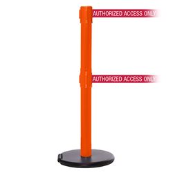 RollerSafety 300 Twin, Orange, Barrier with double 16' AUTHORIZED ACCESS ONLY - RED Belt