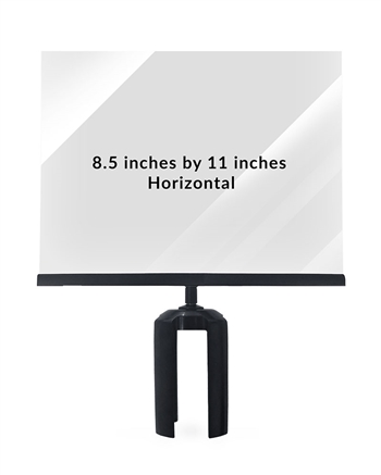 Stanchion Frameless Sign Holder - 8.5" X 11" Horizontal ST811SDH