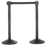 US Weight Sentry QS Stanchion, Black HDPE Post, Black 6.5' ft. Belt (2-Pack)