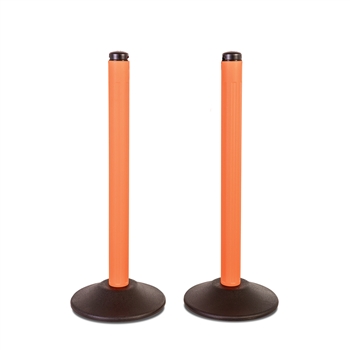 ChainBoss Indoor/Outdoor 3" molded stanchion with orange post and fillable base (2 pack)