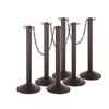 Kit: ChainBoss Indoor/Outdoor 3" molded stanchion with black post, fillable base and 10' of 2" Black plastic Chain (6PACK)