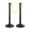 ChainBoss Indoor/Outdoor 3" molded stanchion with black post, fillable base and 10' of 2" Yellow plastic Chain (2 pack)