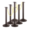 Kit: ChainBoss Indoor/Outdoor 3" molded stanchion with black post, fillable base and 10' of 2" Yellow plastic Chain (6PACK)