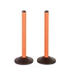 ChainBoss Indoor/Outdoor 3" molded stanchion with orange post and 15lb. Duracast pre-filled base (2 pack)