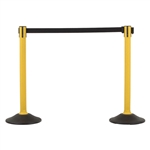 US Weight Sentry Stanchion, Yellow HDPE Post, Black 6.5' ft. Belt (2-Pack)