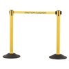 US Weight Sentry Stanchion, Yellow HDPE Post, Caution/Cuidada 6.5' ft. Belt (2-Pack)