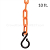 Chainboss ORANGE Plastic Safety 2" Chain UV Resistant - 10ft bag with S-hooks (Multi-Pack)